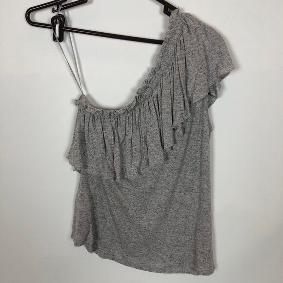 Rebecca Taylor One Shoulder Ruffle Flax Top - Picture 5 of 5